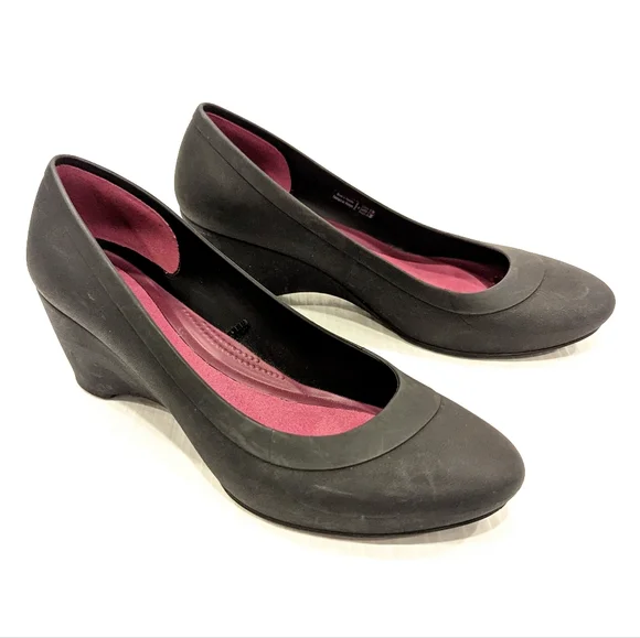 CROCS Shoes Crocs Womens Lina Black Wedge Heels Poshmark